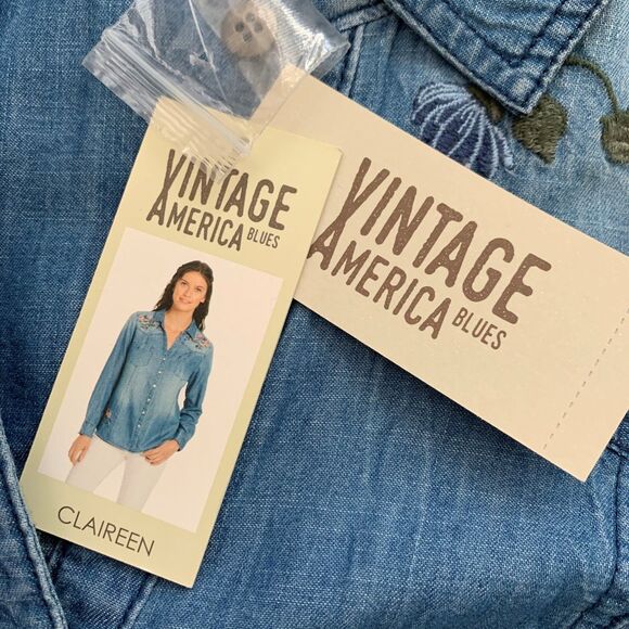 Vintage America Womens Indie Button Up Size Large Claireen Shirt Embroidered - Picture 6 of 8